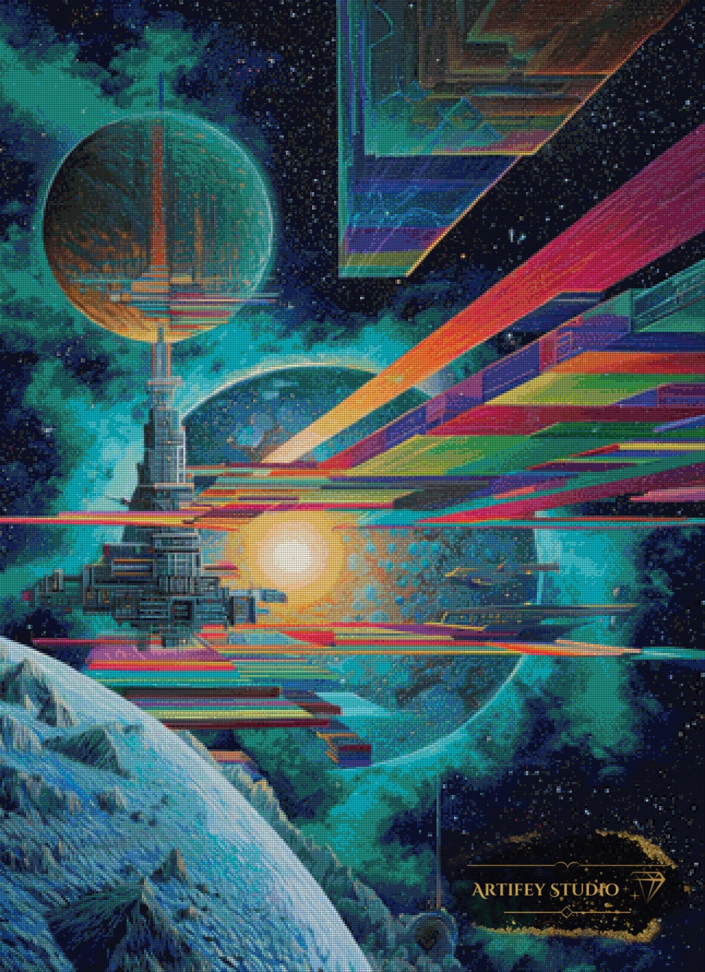 Abstrakte Galaxie by Salzkatze 80x110 mit 260 Farben