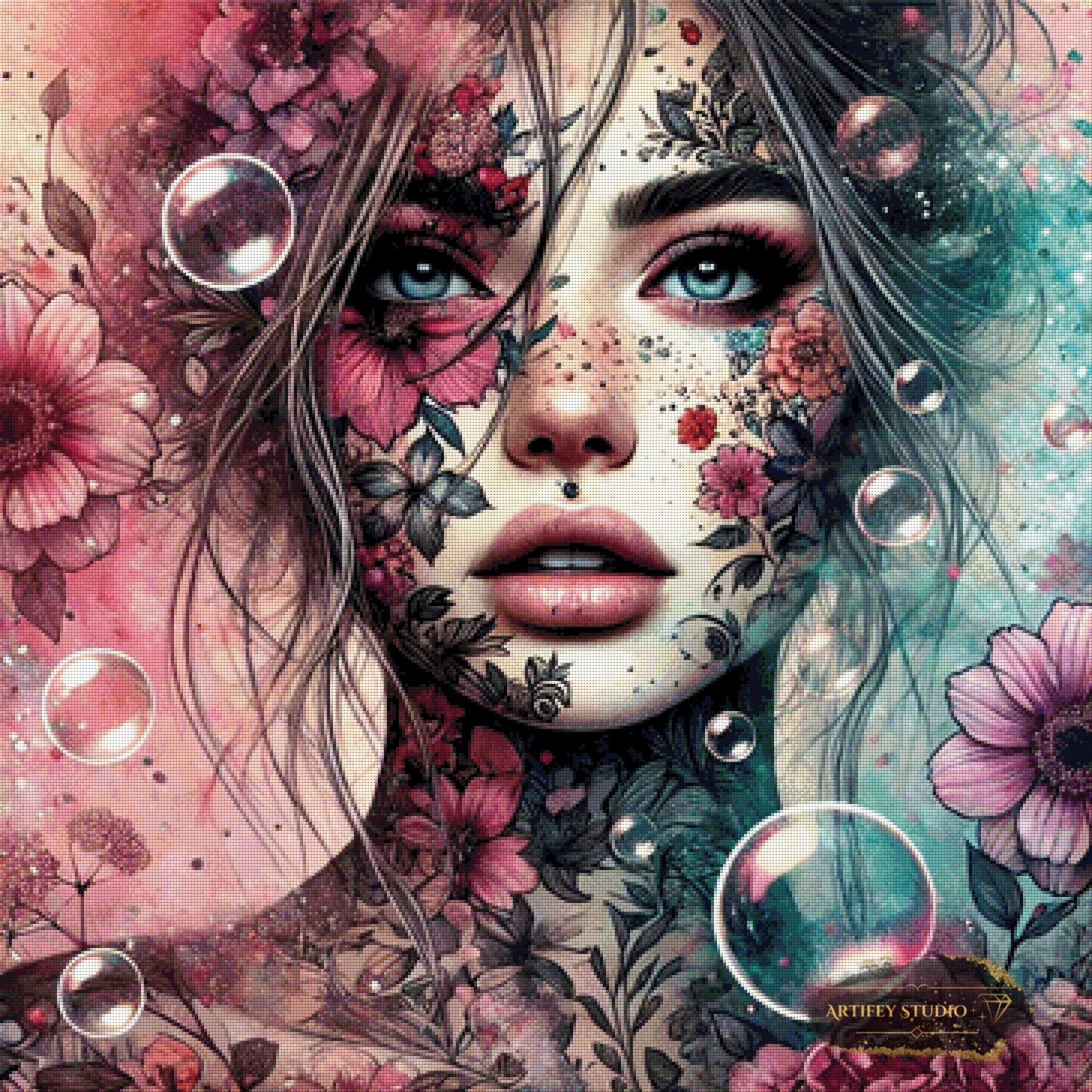 Tattoo Girl by Artifey 90x90 mit 210 Farben