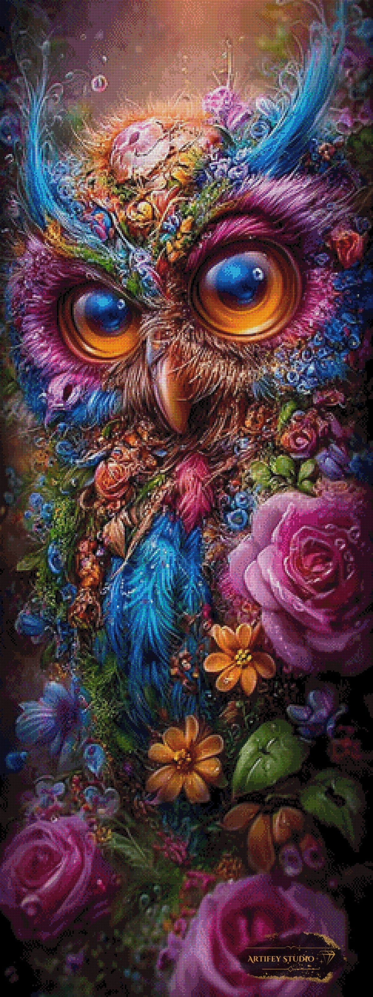 Floral Owl by Skyler 60x160 mit 300 Farben