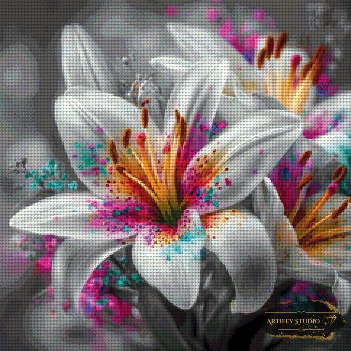 White Lilie by Artifey 60x60 mit 210 Farben