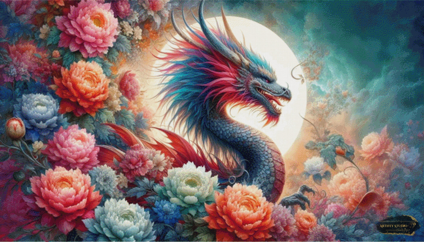 Flower Dragon by Artifey 140x80 mit 310 Farben