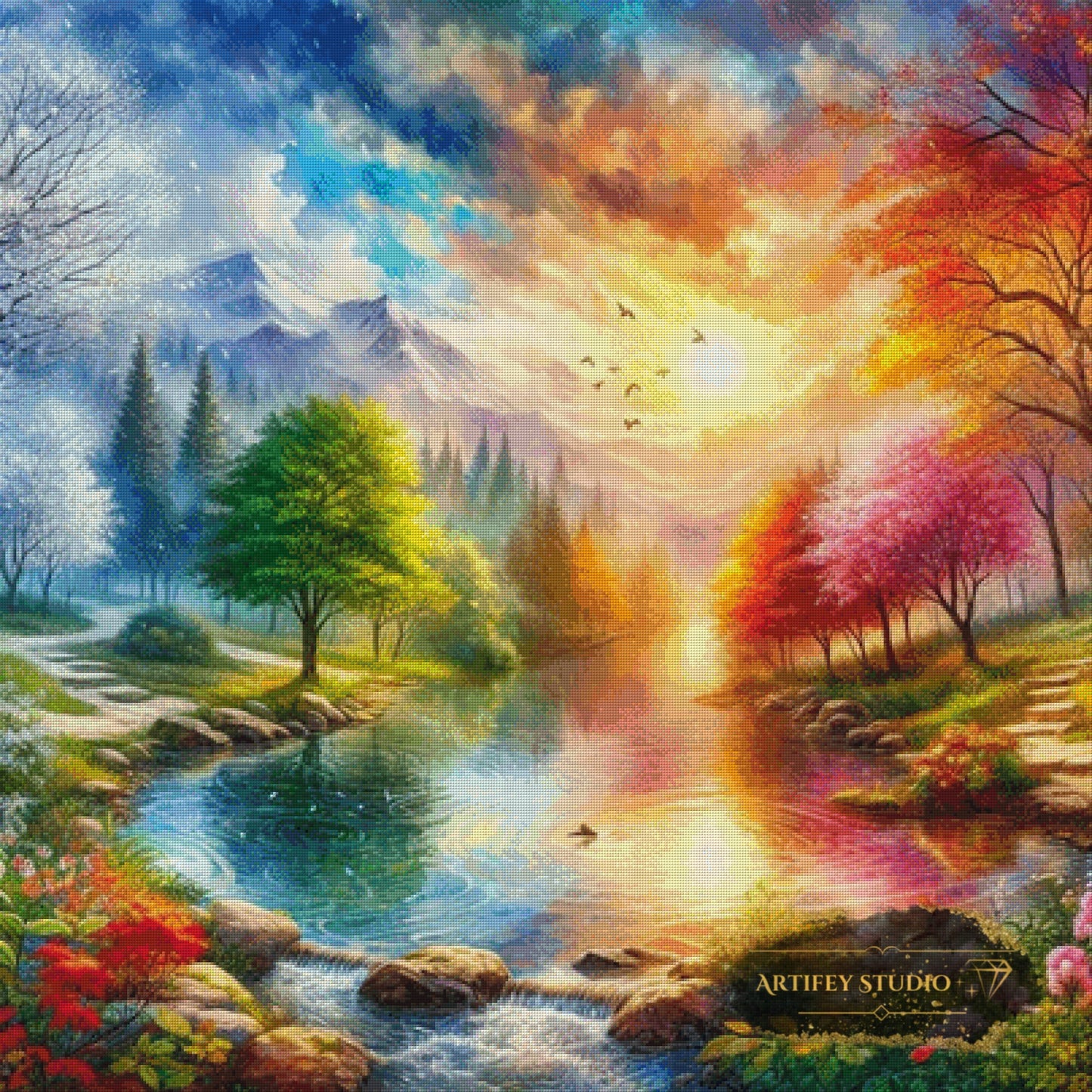 Fluss der Zeit by Mirael 100x100 mit 340 Farben