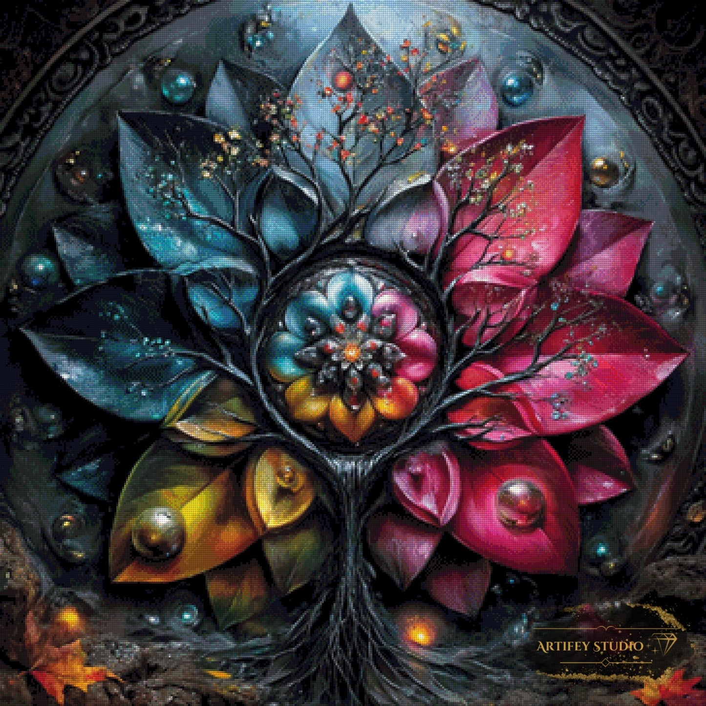 Four seasons tree by Morrigan 90x90 with 290 colors