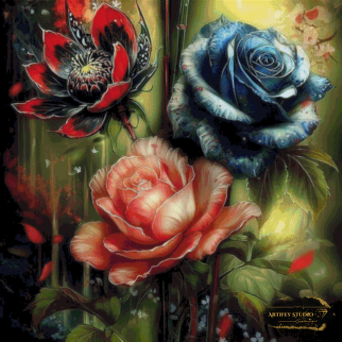 Roses by Mirael 80x80 with 250 colors