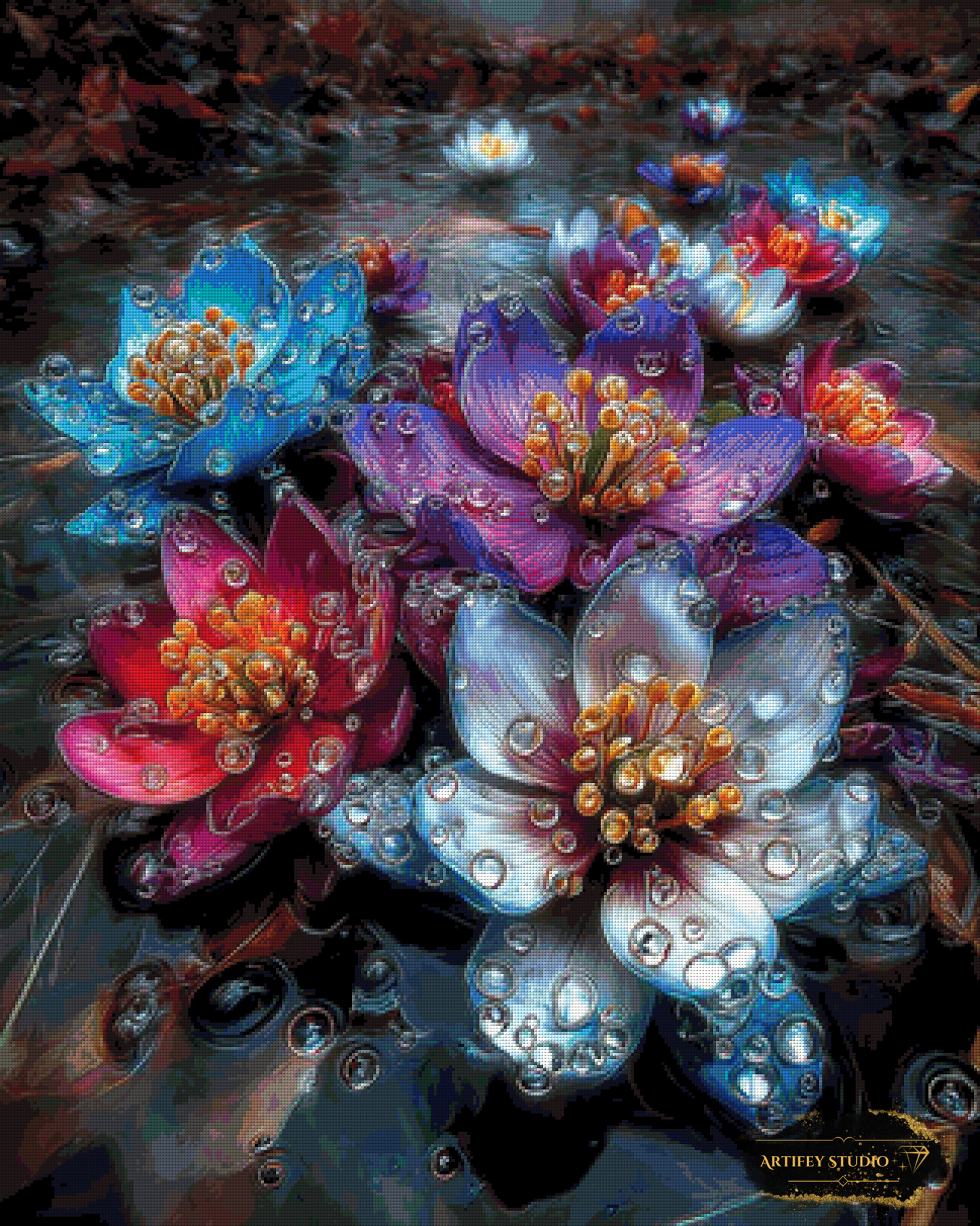 Floral Reverie by Mirael 80x100 with 310 colors