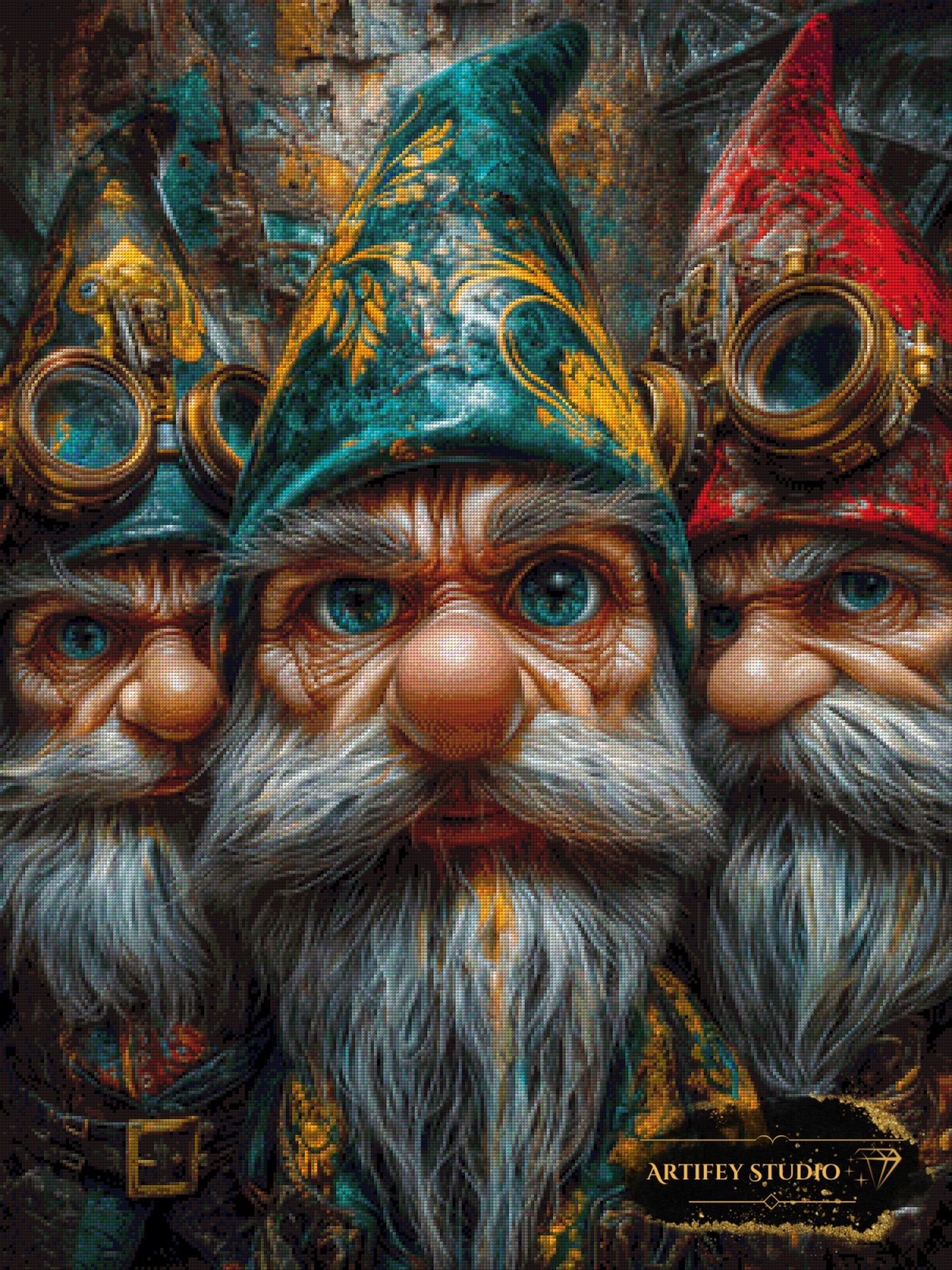 Old Gnomes of Insanity by Skyler 75x100 mit 210 Farben