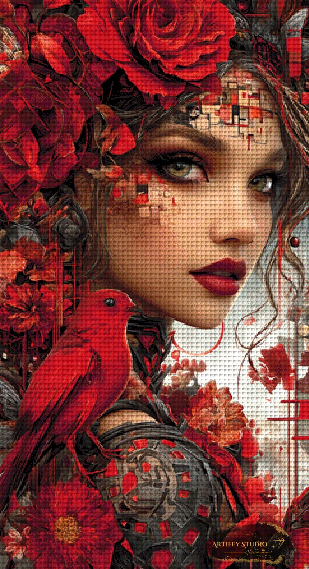 Red Lady by Artifey 60x110 mit 180 Farben