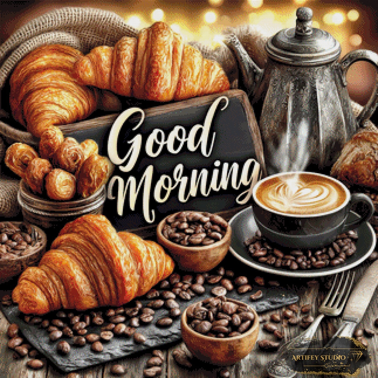 Frühstücks Grüße by LaViie 80x80 mit 180 Farben