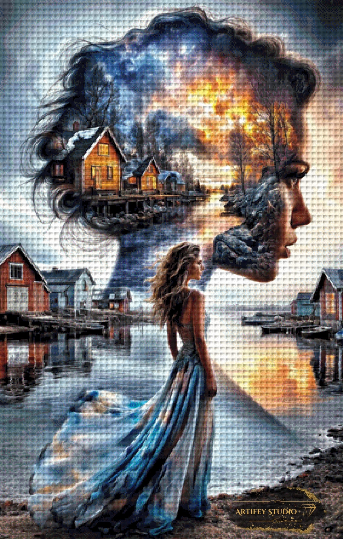 The inner Harbour by Mirael 70x110 mit 220 Farben