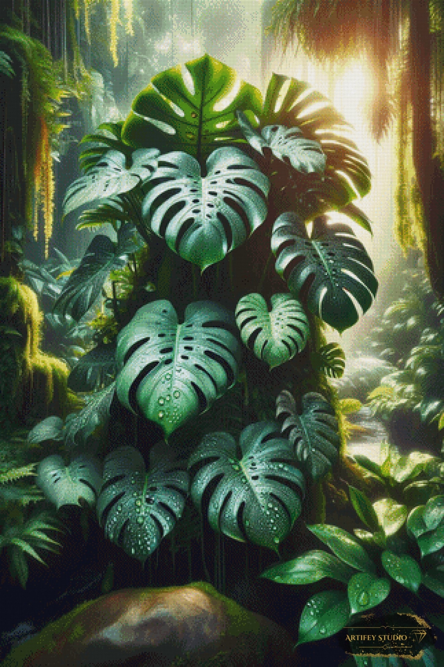 Monstera Aura by Diynamite 80x120 mit 170 Farben