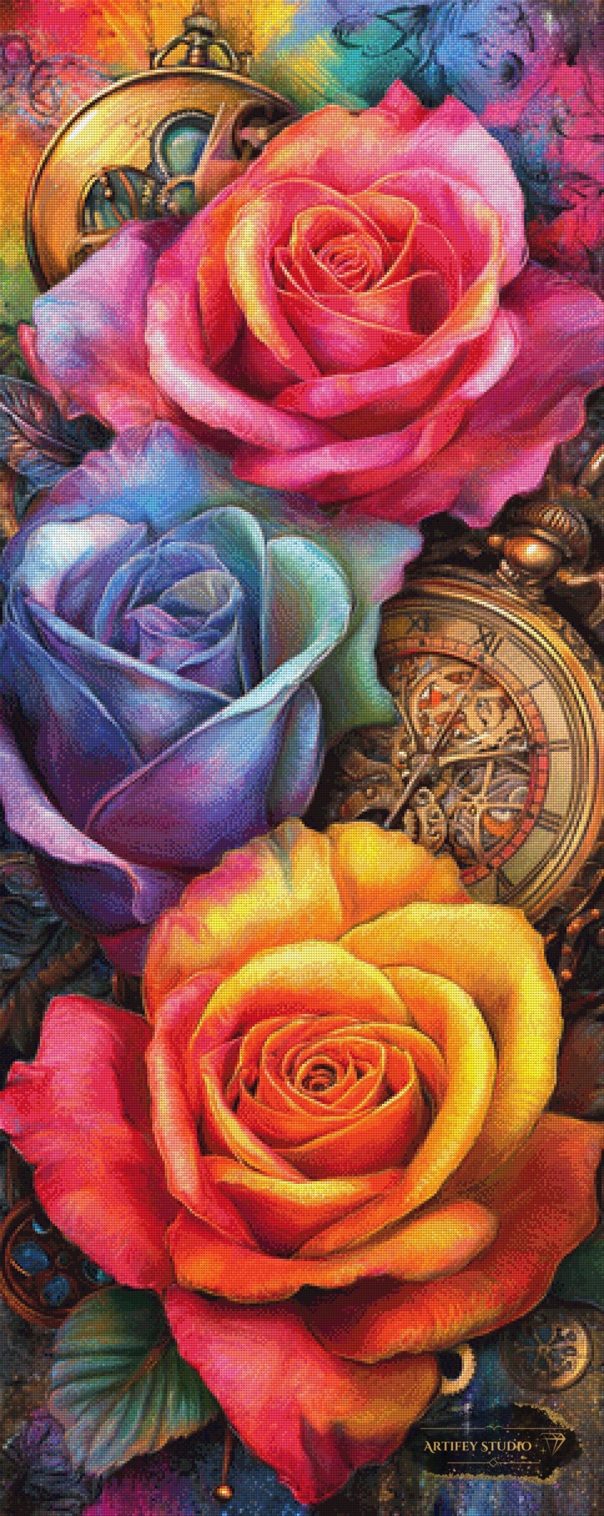 Rosen Uhr by Kaida 60x150 mit 370 Farben