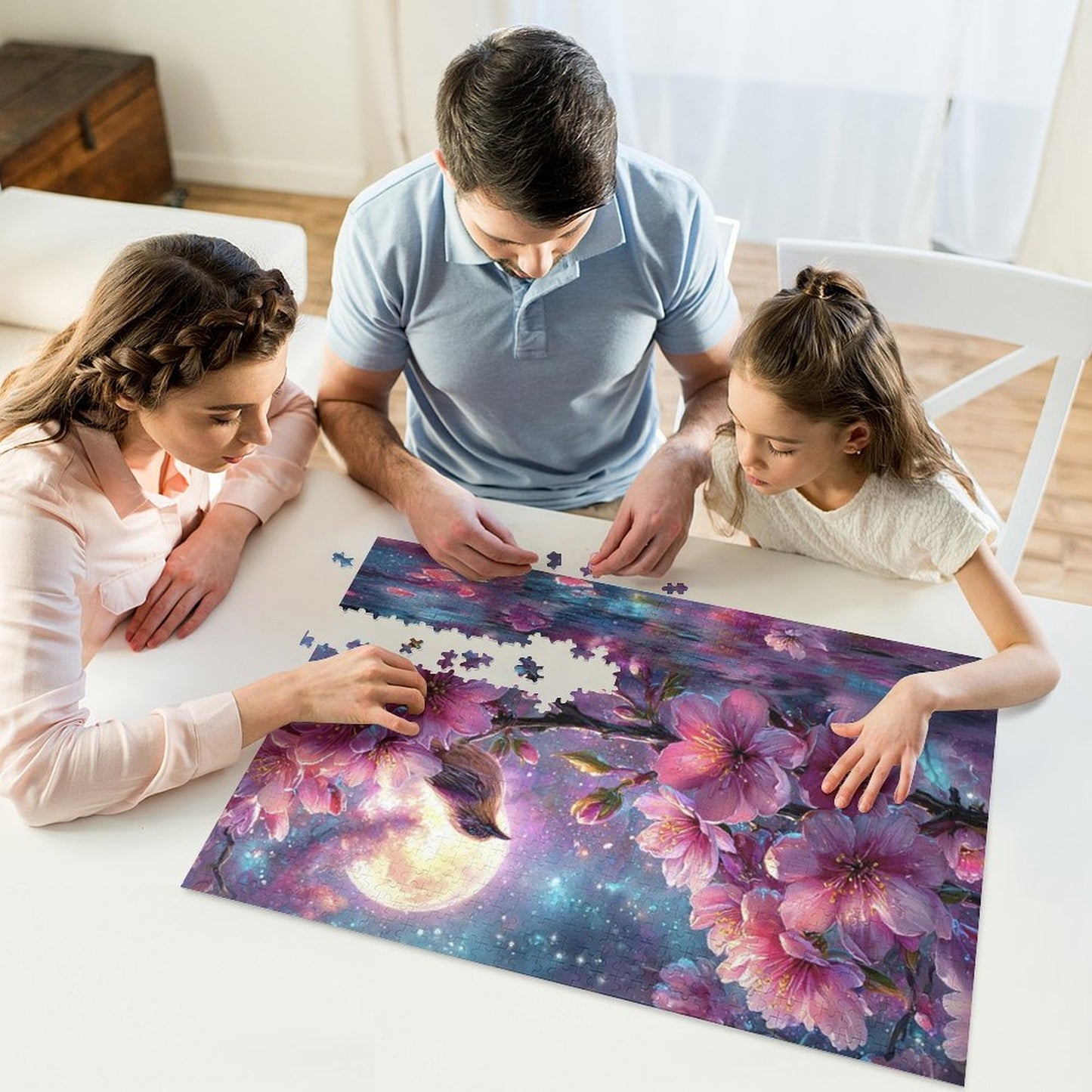 A Song Under the Sakura by Artifey 1000-Piece Wooden Jigsaw Puzzles (Horizontal)