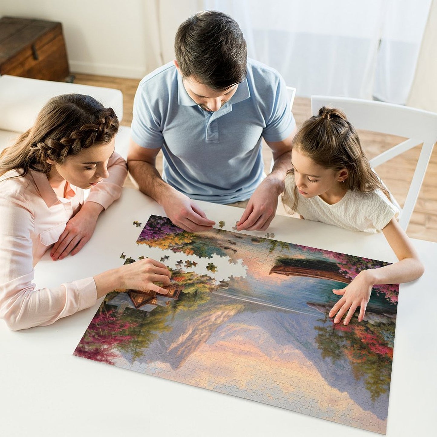 Lakeside Hut by Salzkatze 1000-Piece Wooden Jigsaw Puzzles (Horizontal)