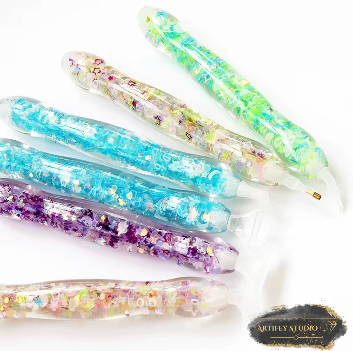 Glow in the dark - Diamond painting Stifte + 6 Aufsätze