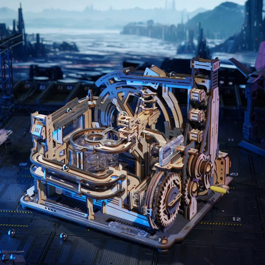 Marble Spaceport - Kugelbahn 3D Holzpuzzle