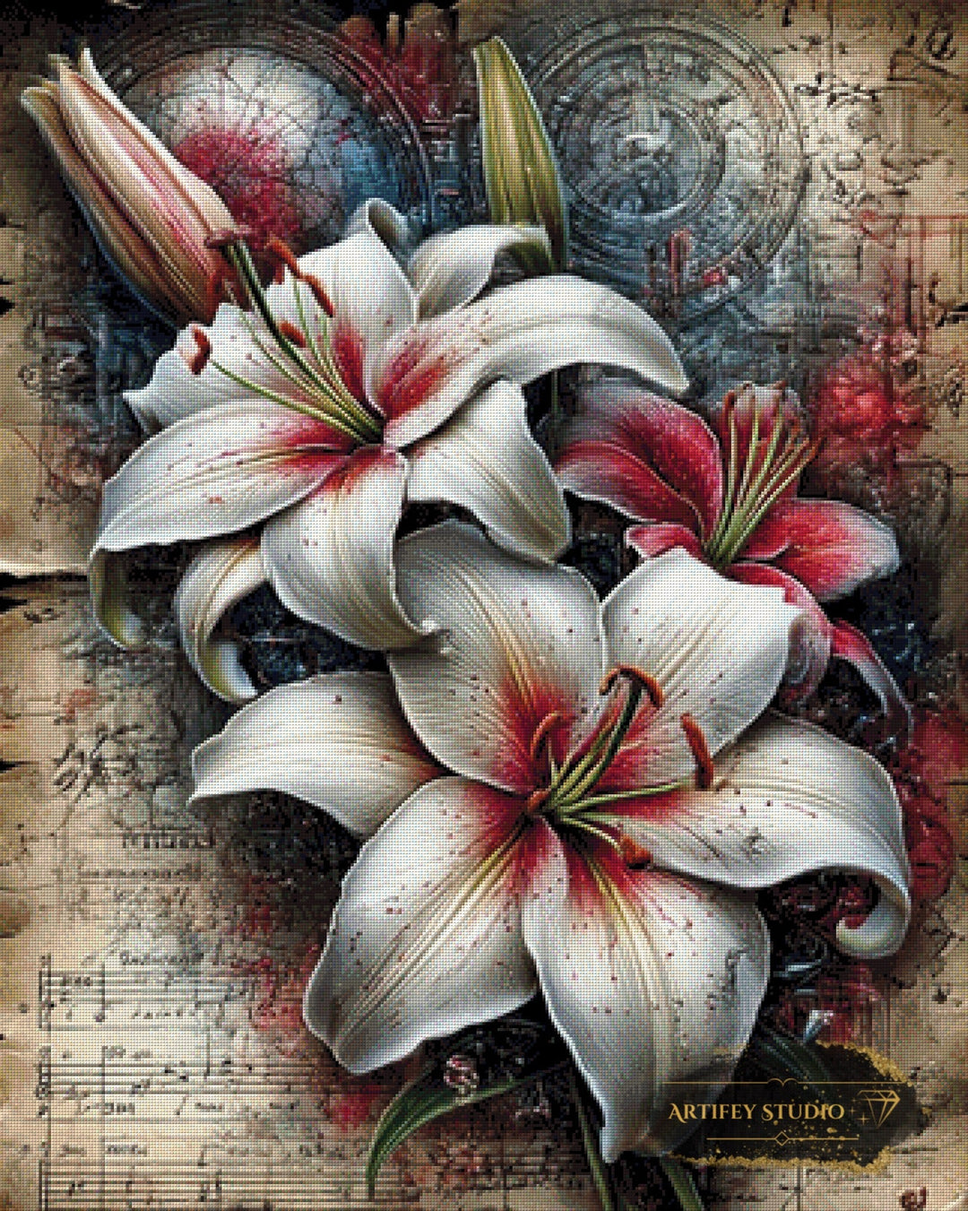 Symphony of Lilies by Skyler 80x100 mit 200 Farben Artifey Studio