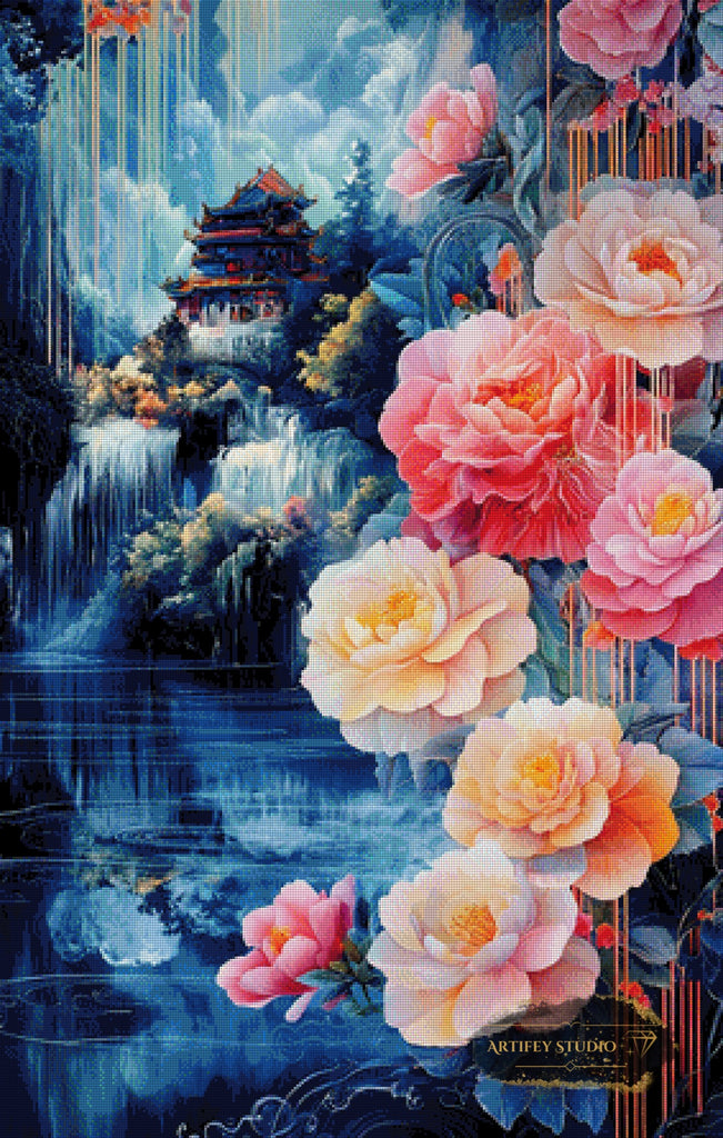 Garden of Japanese by Lexxa 70x110 mit 310 Farben - Artifey Studio