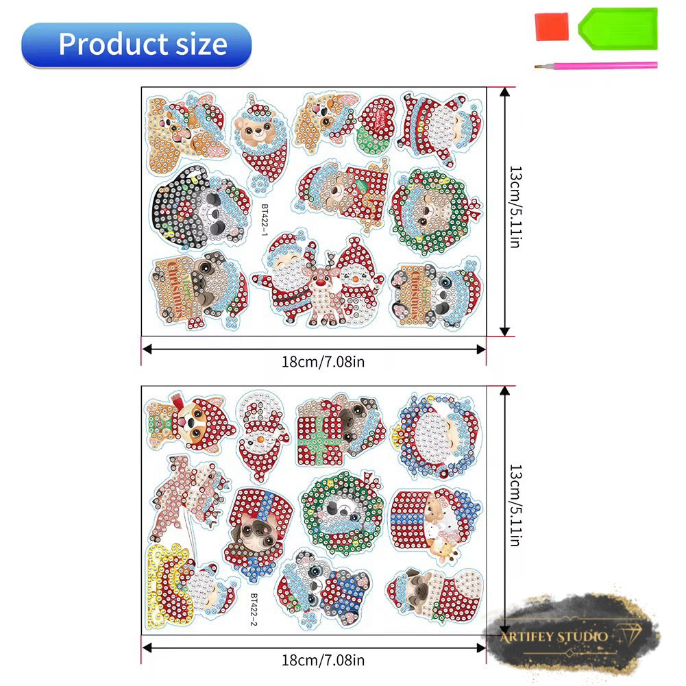 Weihnachtssticker (Aufkleber) Set - Artifey Studio
