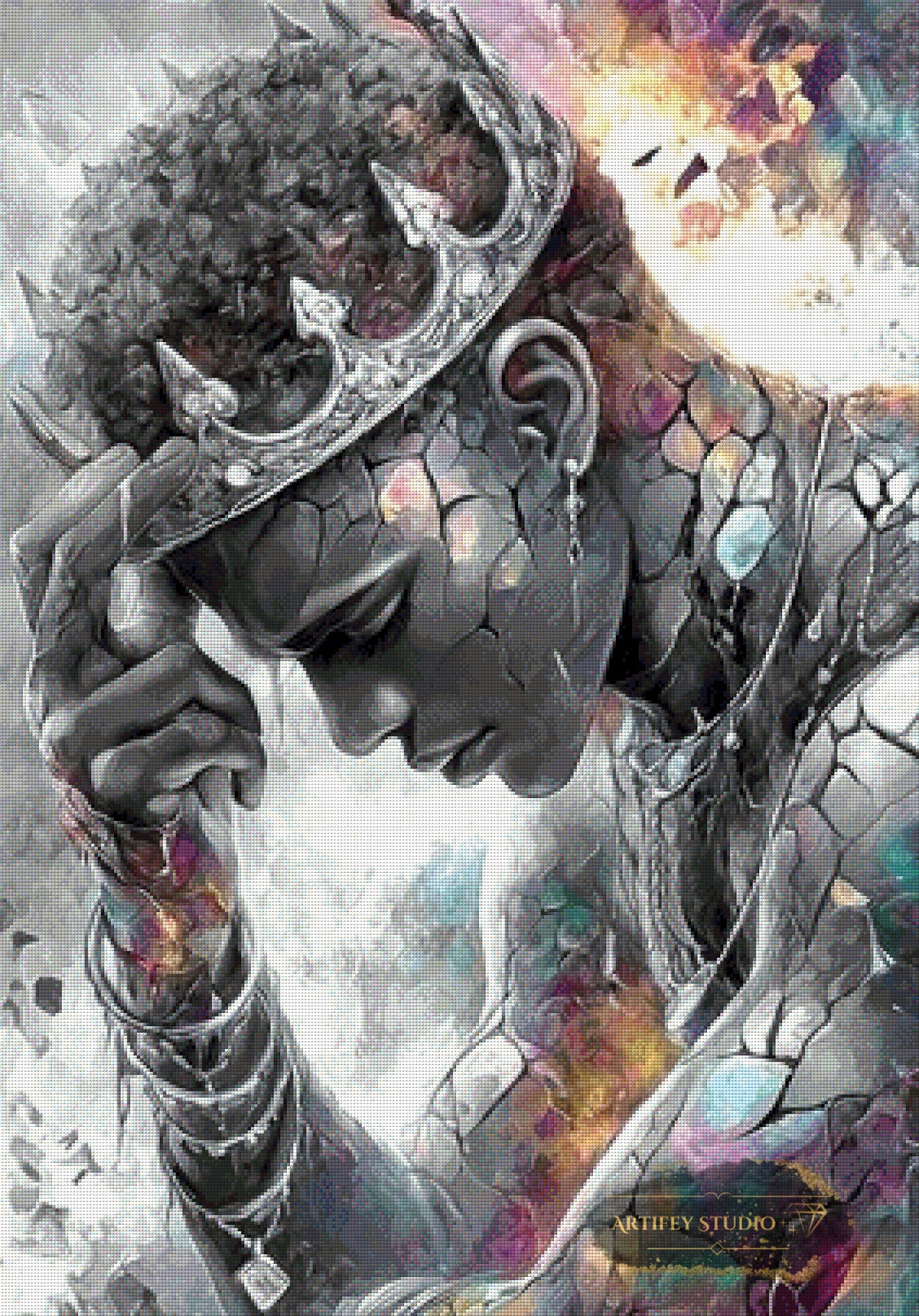Broken King by Mirael 70x100 mit 180 Farben - Artifey Studio