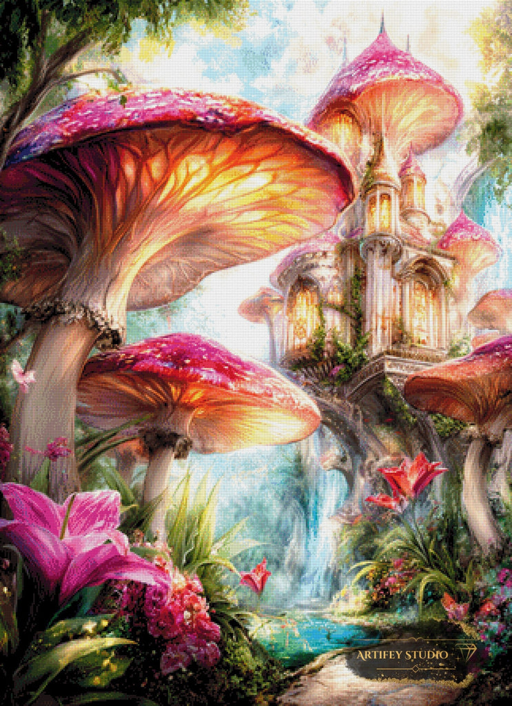 Pilzwunderland by Beate 80x110 mit 370 Farben Artifey Studio
