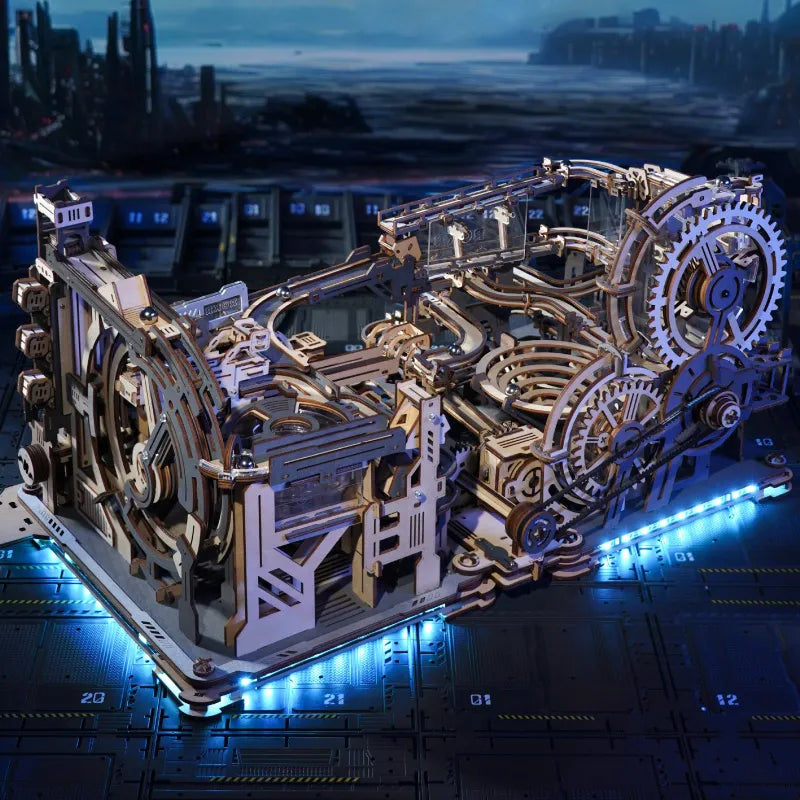 Marble Spaceport - Kugelbahn 3D Holzpuzzle