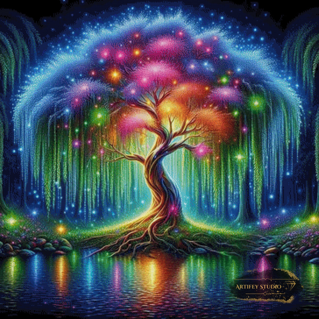 Baum des Lebens by Lexxa 90x90 mit 310 Farben - Artifey Studio