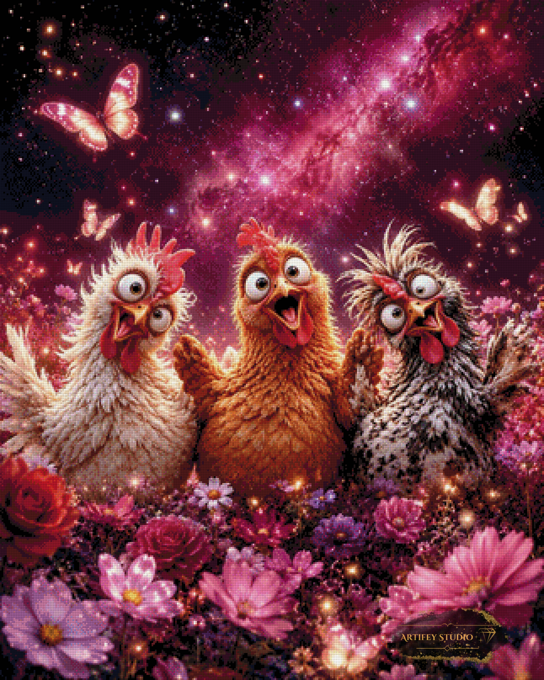 Crazy Chicks by Daye 80x100 mit 210 Farben