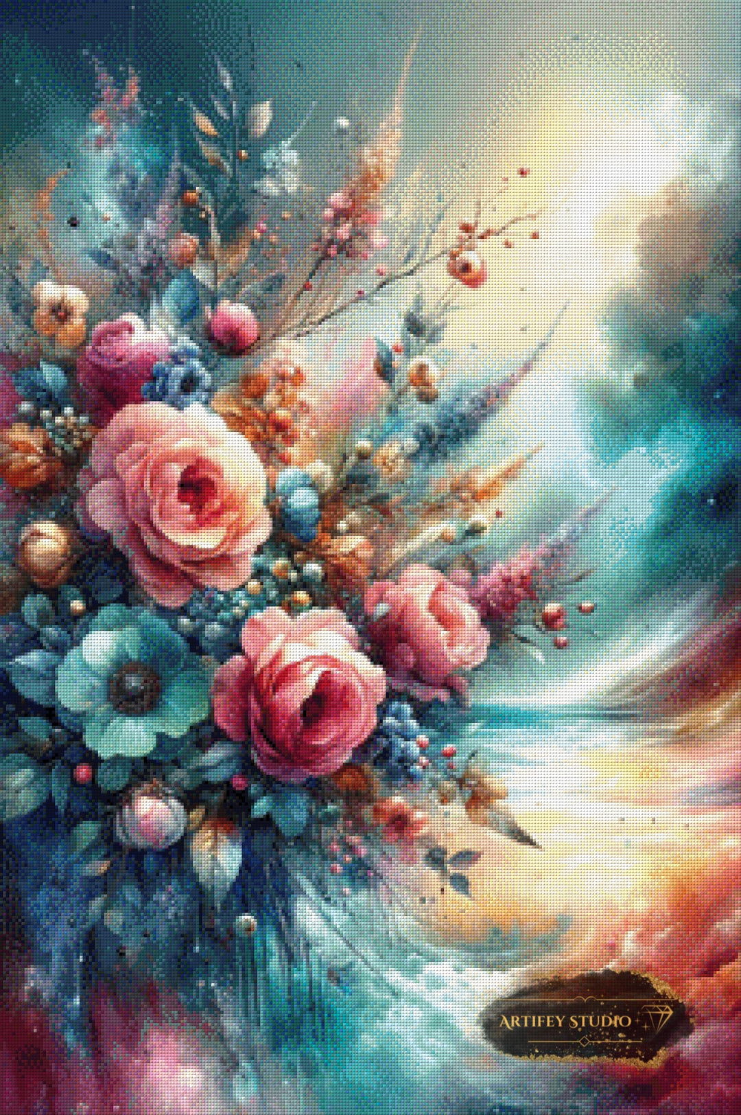 Das Flüstern der Rosen by Artifey 60x90 mit 270 Farben - Artifey Studio