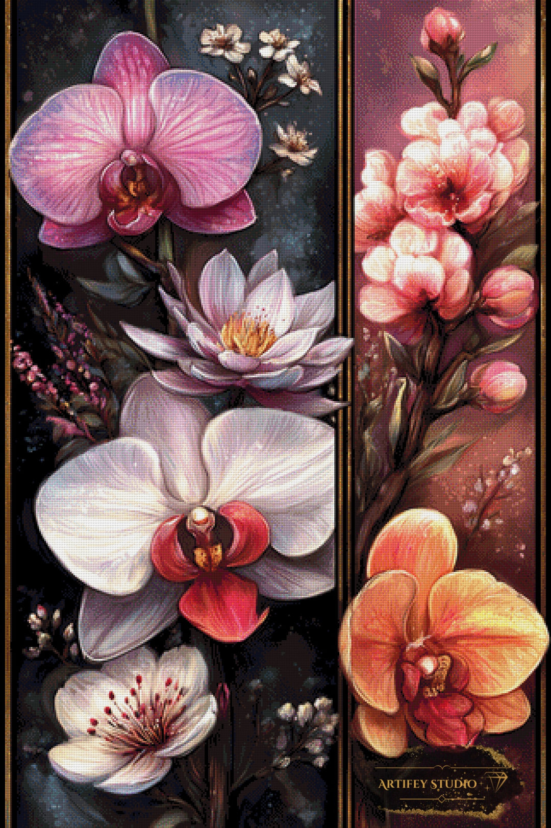 Flowers by Kaida 80x120 mit 250 Farben - Artifey Studio