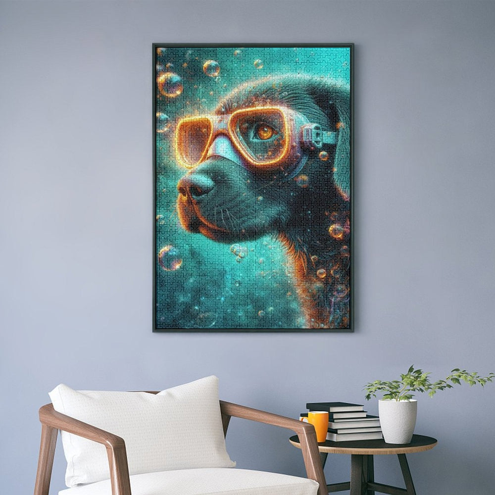 Diving Glasses Dog by MAD Jigsaw Puzzles Artifey Studio