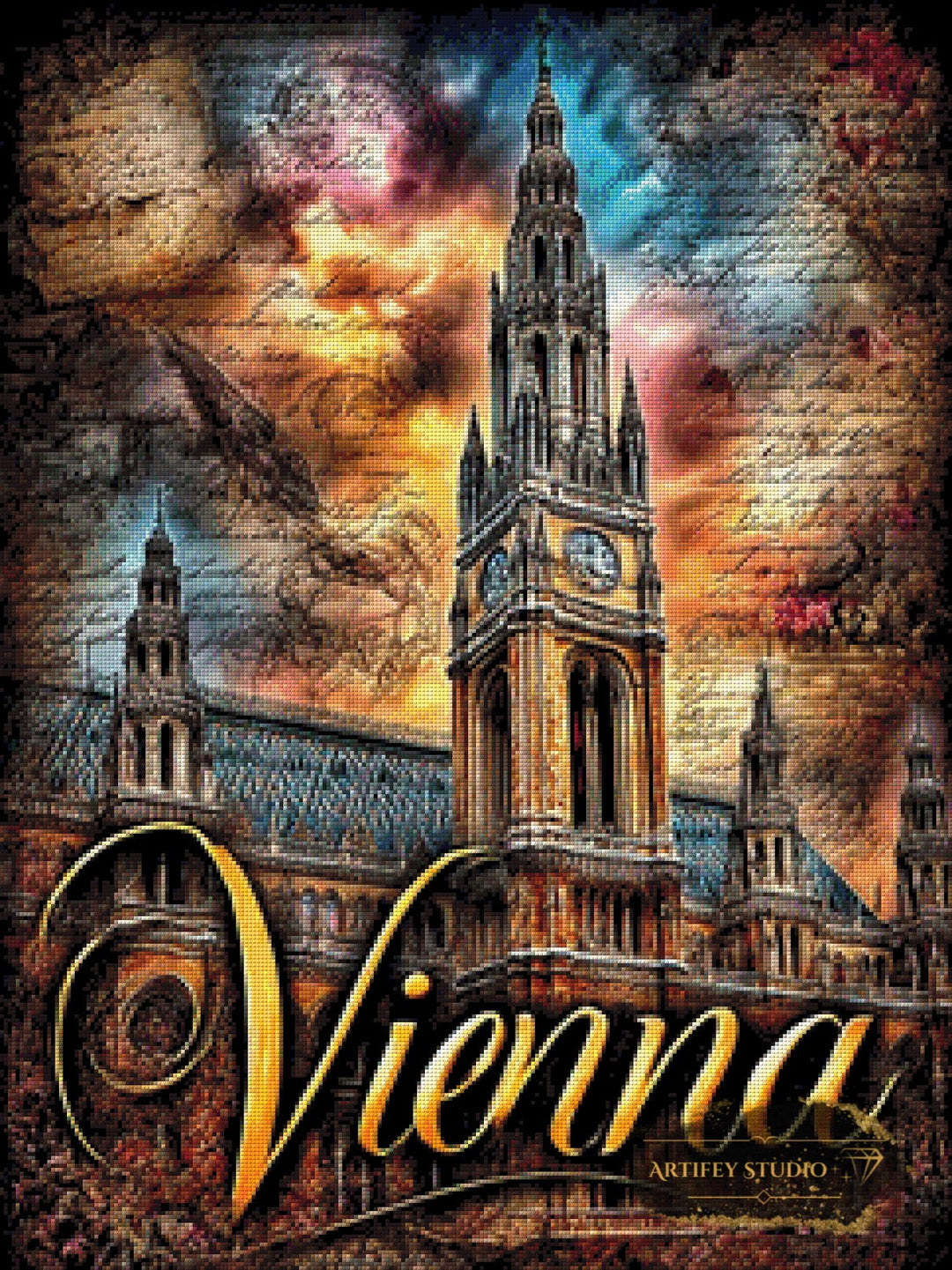 Postcard from Vienna by Skyler 60x80 mit 220 Farben Artifey Studio