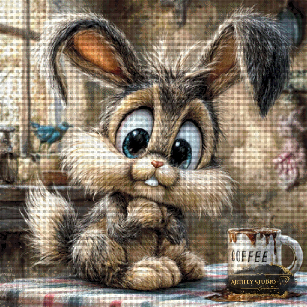 Kaffeejunkie by Lexxa 90x90 mit 160 Farben Artifey Studio