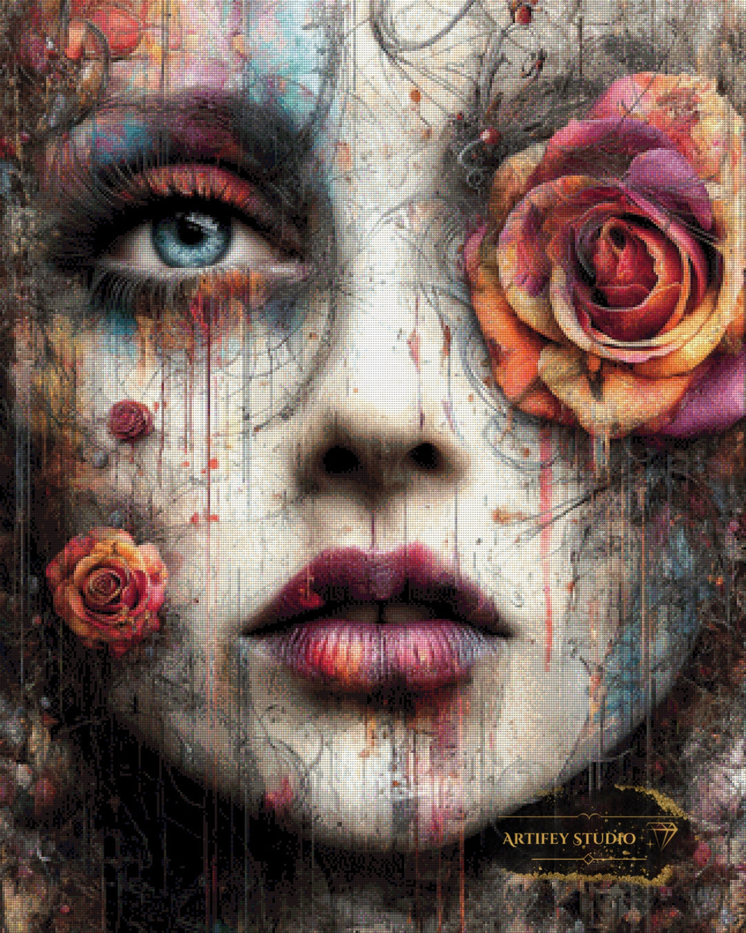 Melancholy in Hues by Skyler 80x100 mit 220 Farben - Artifey Studio