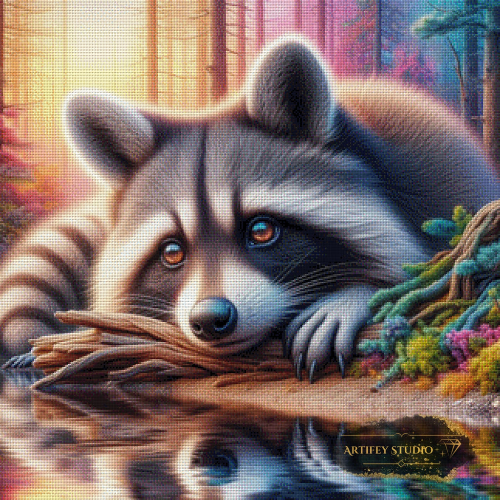 Idilio de mapache de MAD 80x80 con 300 colores