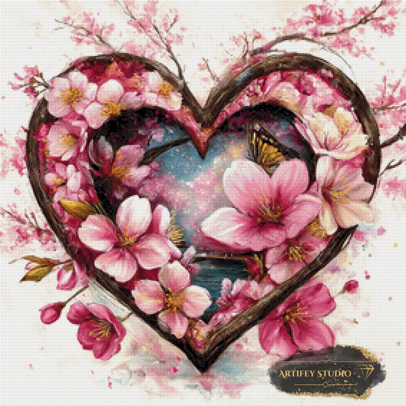 Hearts of Flower by Kaida 70x70 mit 210 Farben