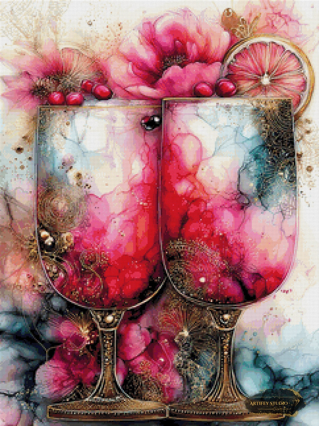 Drinks 4-2 by Skyler 60x80 mit 220 Farben Artifey Studio