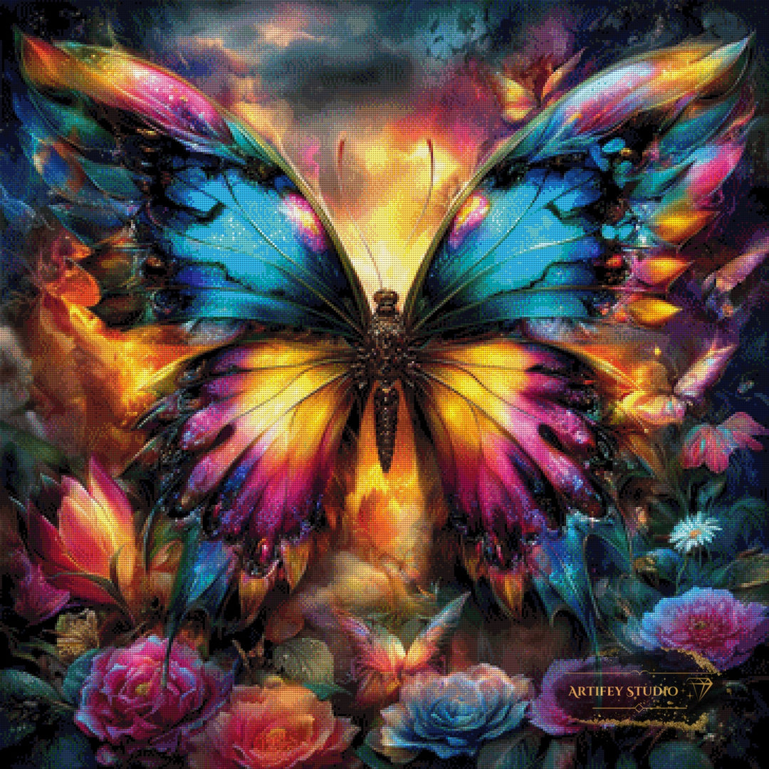 Farbenwind Falter by Morrigan 90x90 mit 360 Farben - Artifey Studio