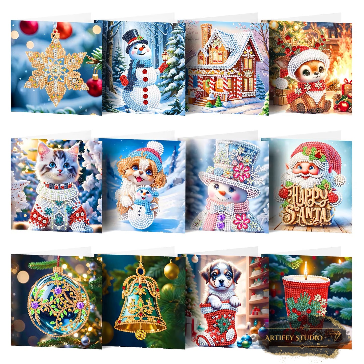 Diamond Painting Weihnachtskarten
