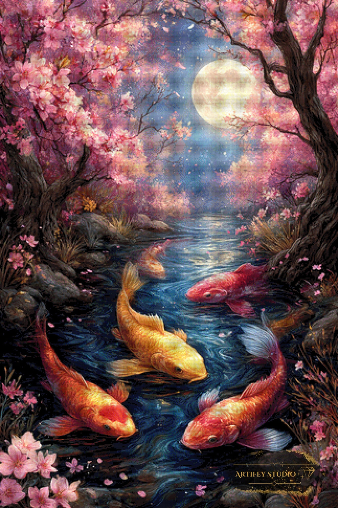 Koi by Kaida 80x120 mit 280 Farben Artifey Studio