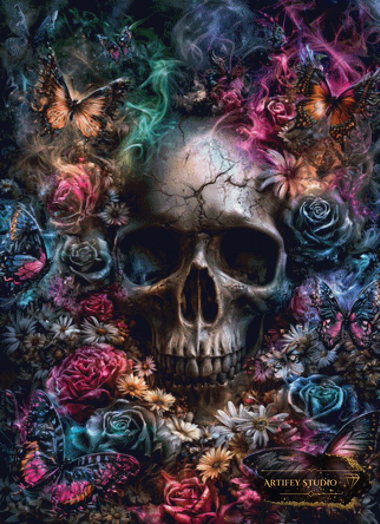 Floral Eclipse by Morrigan 80x110 with 270 colours