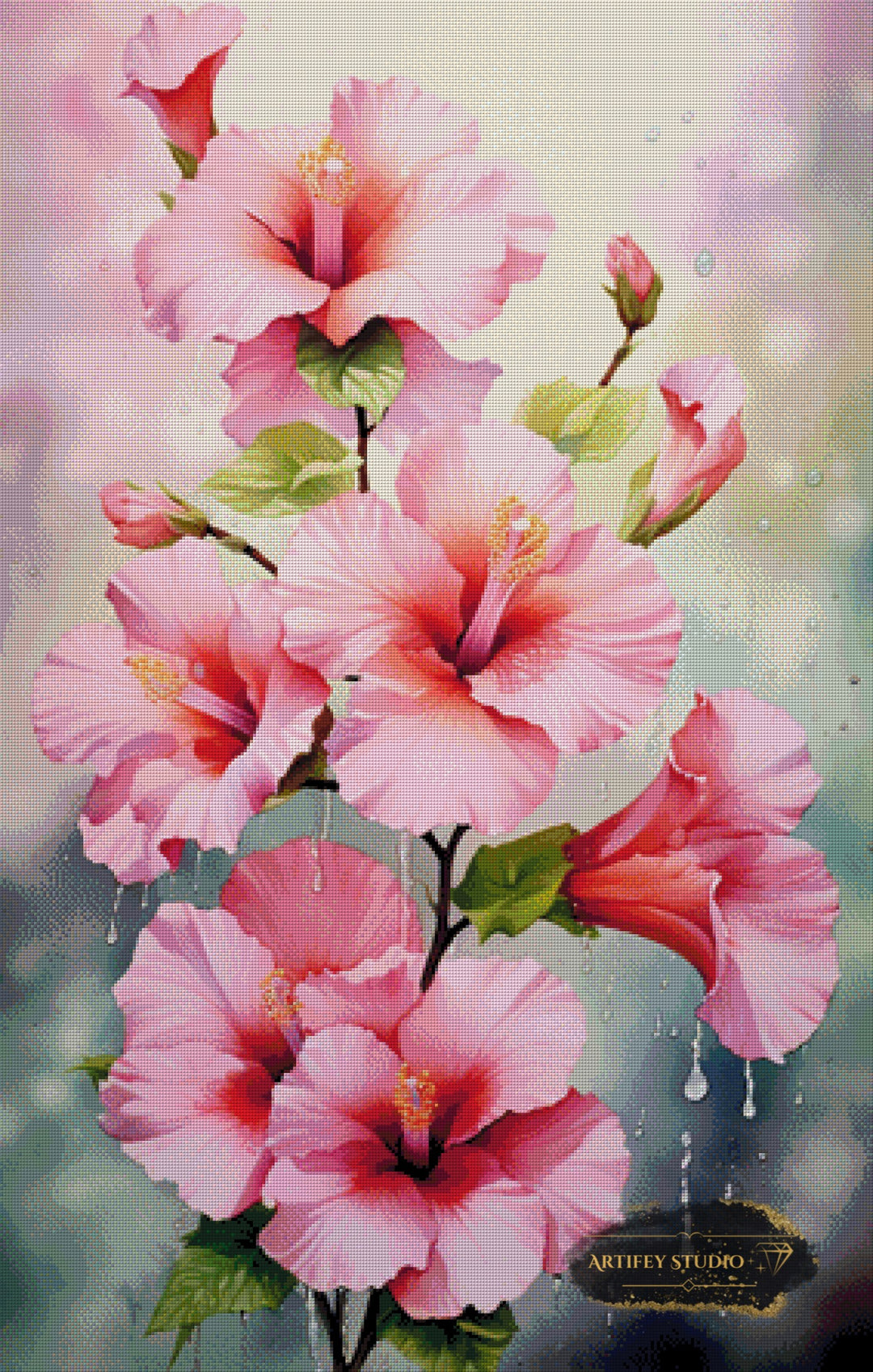 Hibiskus Träume by Pixxchicks 70x110 mit 210 Farben - Artifey Studio