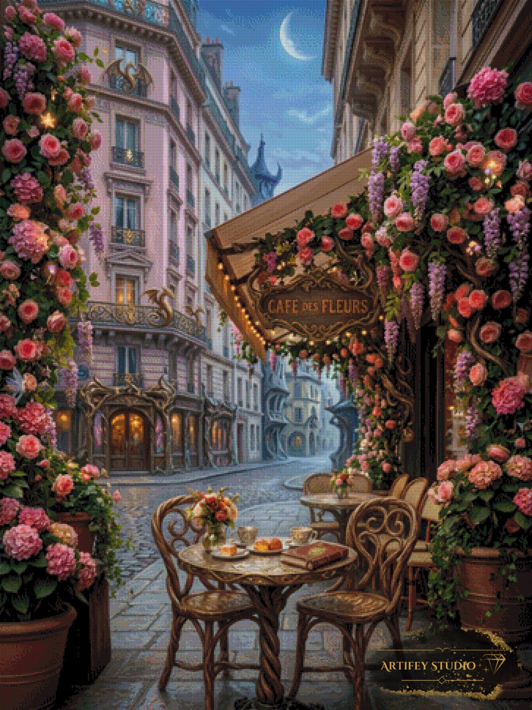 Cafe des Fleurs II by Morrigan 90x120 with 230 colors