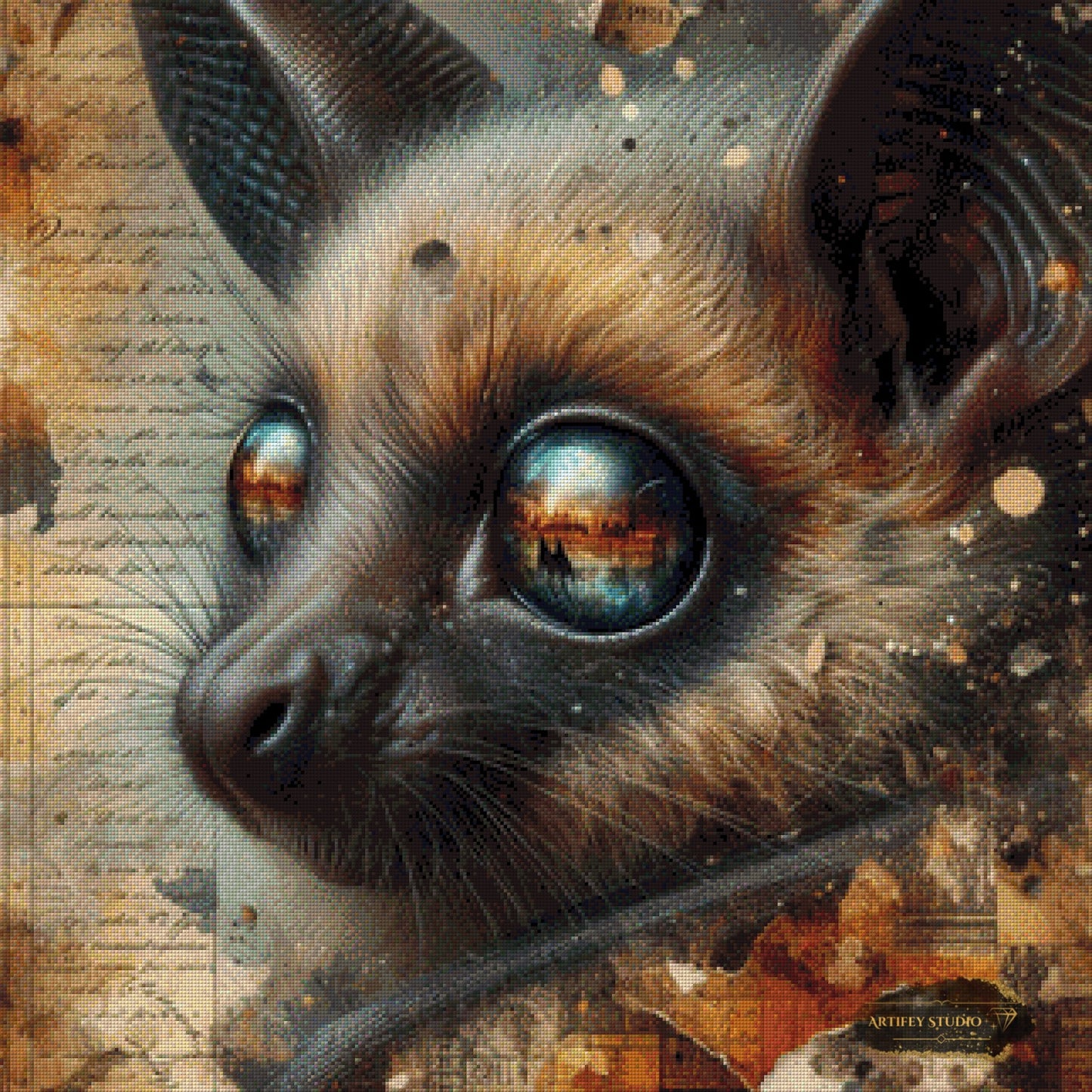 Vintage Fledermaus by MAD 80x80 mit 140 Farben