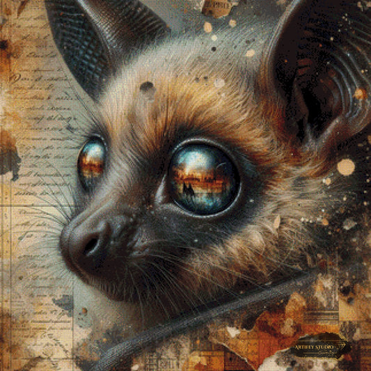 Vintage Fledermaus by MAD 80x80 mit 140 Farben