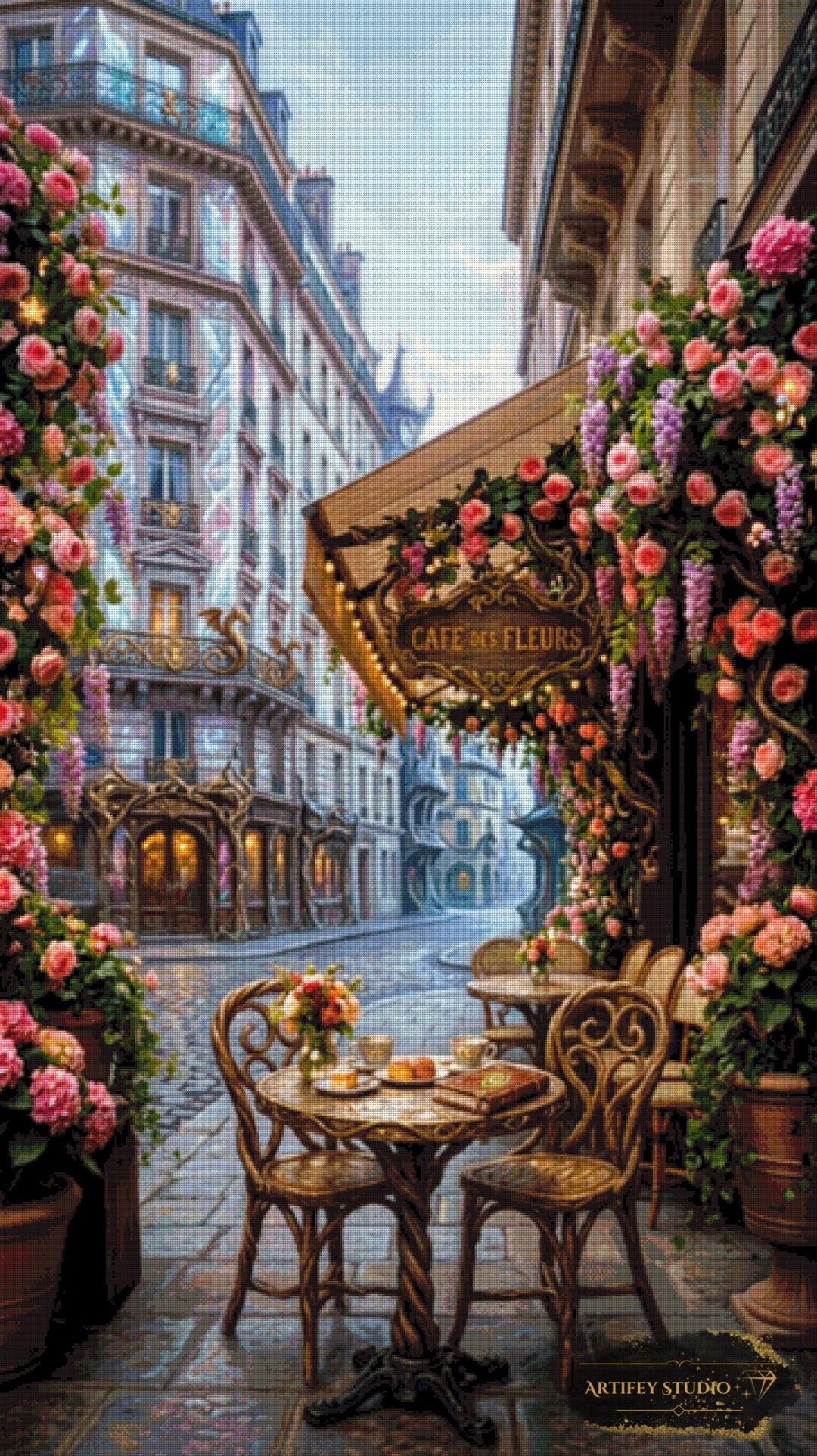 Cafe des Fleurs de Morrigan 90x160 con 300 colores