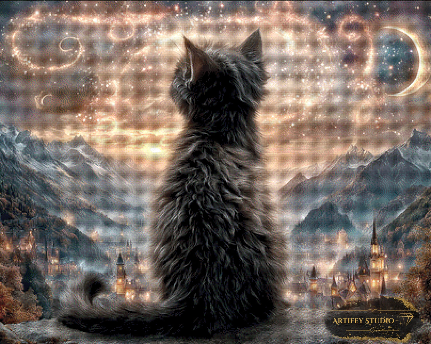 Cat in the Moon by LaViie 100x80 mit 150 Farben