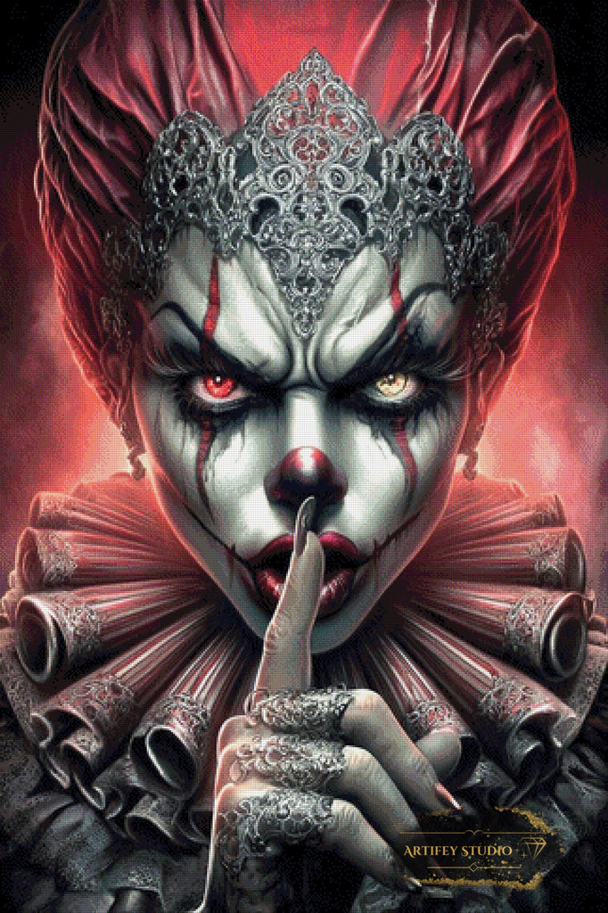 Gothic Clown Queen by Mirael 80x120 mit 160 Farben - Artifey Studio