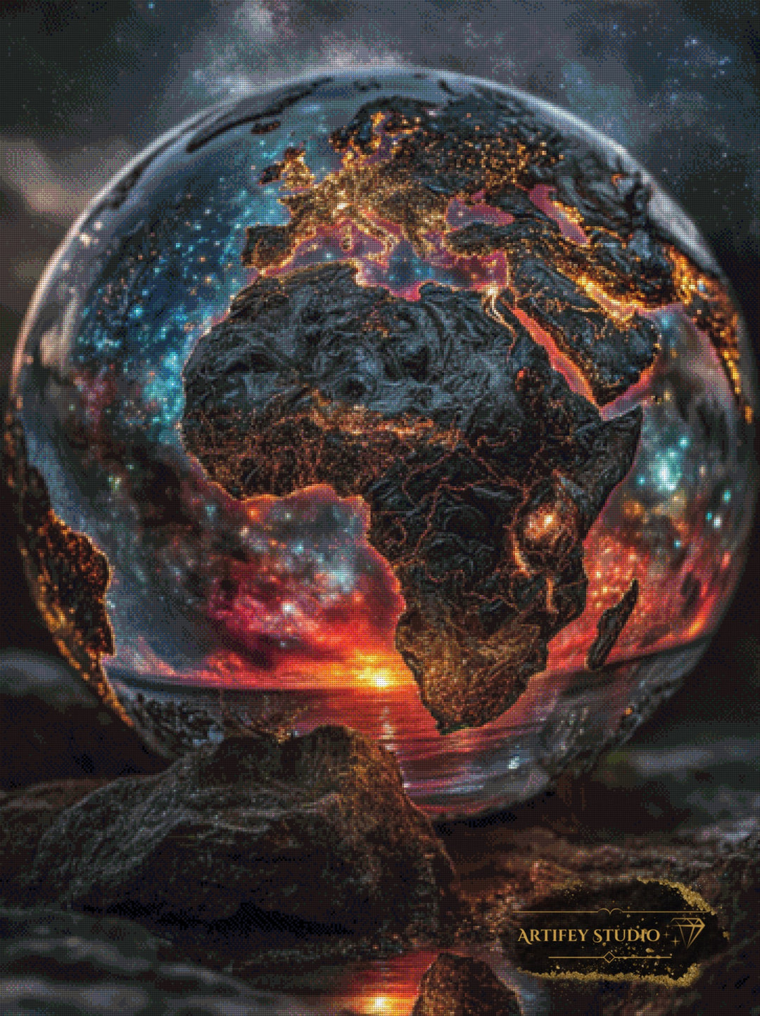 Earth by Morrigan 90x120 mit 220 Farben - Artifey Studio