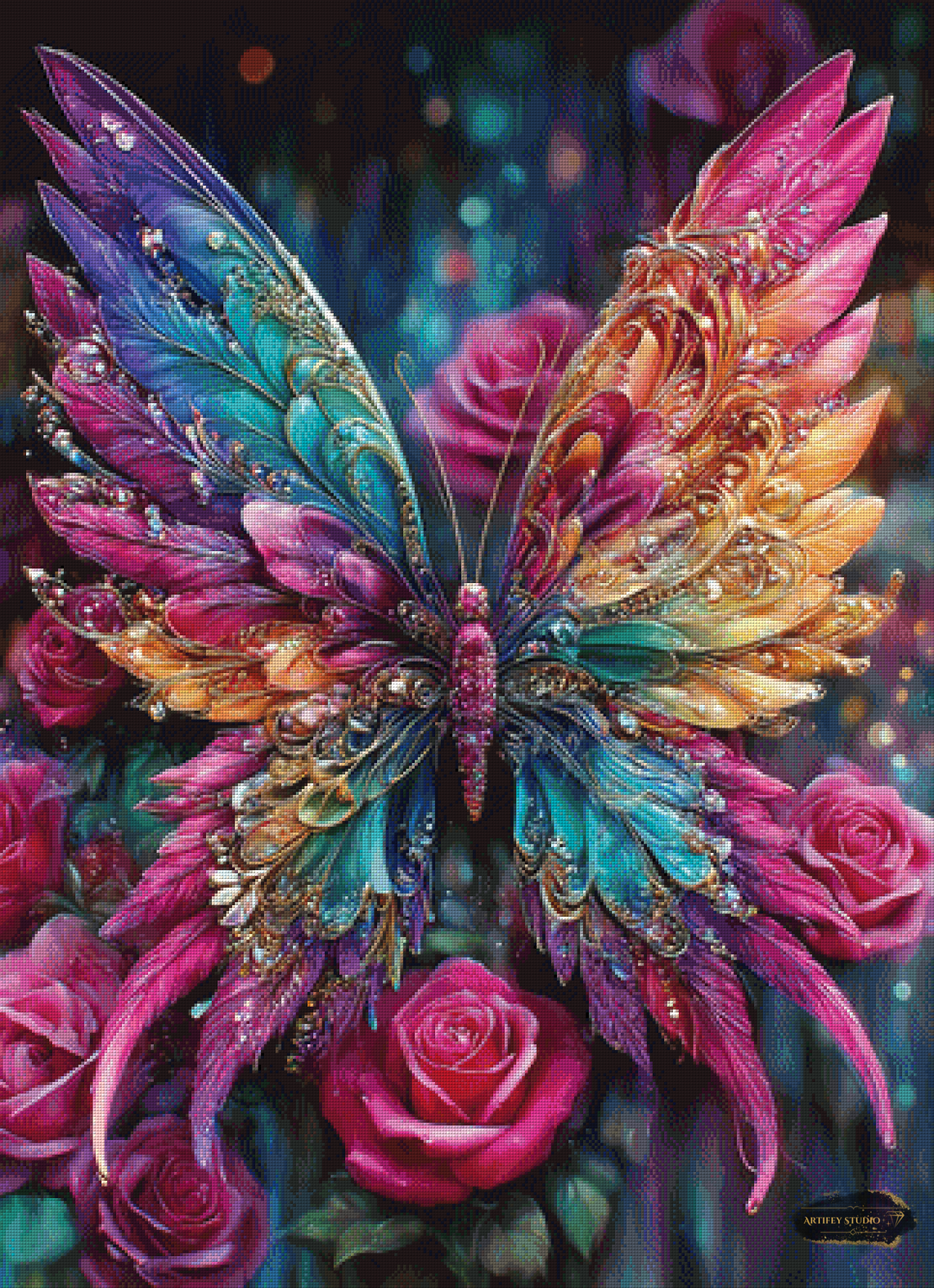 Kristallschmetterling by Artifey 80x110 mit 350 Farben