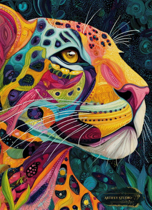 Abstrakter Jaguar by Salzkatze 80x110 mit 360 Farben